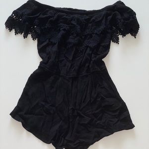 NWOT black off the shoulder romper